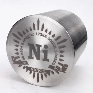 1Kg Finish Turning Nickel Metal Cylinder 53×53mm 99.5% Engraved Periodic Table - Picture 1 of 3