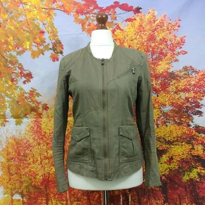 Diesel khaki green 100% polyester bomber Jacket. UK womens size Small - Image 1 of 4