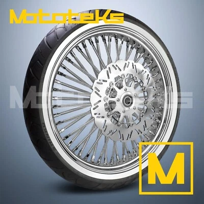 21X3.5 FAT CRYSTAL SPOKE WHEEL 40 STAINLESS HARLEY SOFTAIL SPORTSTER DYNA FRONT - Image 1 of 4