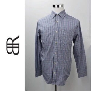 BANANA REPUBLIC Gent’s Gingham Button Down Dress Short Size L Long Sleeves - Picture 1 of 12