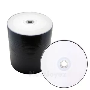 100 Blank 16x White Inkjet Printable DVD-R Disc, Free Priority Mail Shipping! - Picture 1 of 1
