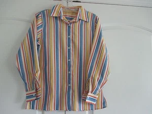 Foxcroft Gr. 2P faltenfreie mehrfarbig gestreifte Langarm Bluse TOP! - Bild 1 von 2