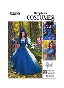 SIMPLICITY 3029 MISSES BALLKLEID KOSTÜME Schnittmuster Größen 6-14 & 16-24 - Bild 1 von 6