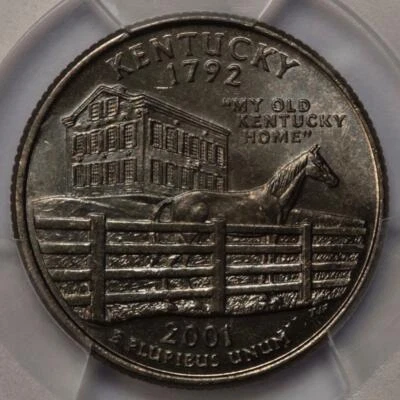 2001 PCGS MS65 Improperly Annealed Planchet Kentucky Quarter Mint Error Rare - Image 1 of 4