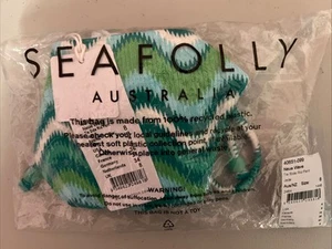 Neu mit Etikett Sea Folly Australia Rio Damen-Bikiniunterteil mit Seitenbindung Größe 4 grün blau - Bild 1 von 5