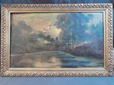 A-528. ÉCOLE CATALANE. HUILE SUR TOILE. PAYSAGE. DÉBUT DU XXE SIÈCLE - Photo 1/4