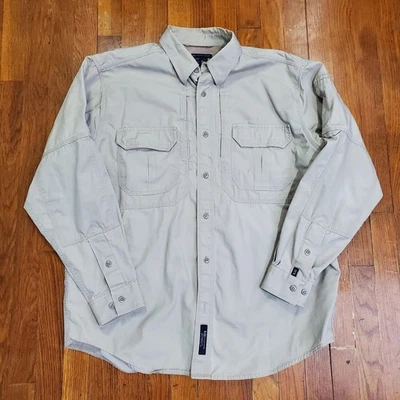 5.11 Tactical Series Shirt Mens Large Gray Cotton Long Sleeve Vented Outdoor - Image 1 of 4