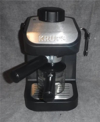 KRUPS XP1020 Steam Espresso Machine w/ Glass Carafe 4-Cup - Black - Image 1 of 4