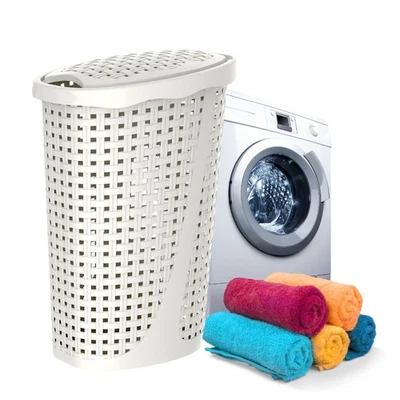 Wäschebox Wäschesammler Wäschekorb Wäschebehälter Wäschetruhe Rattan Optik 60 cm - Bild 1 von 4
