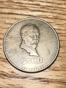 1987 Mexico Mexican 500 Pesos Madero Eagle Coin - Picture 1 of 2
