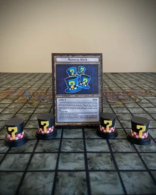 Yugioh Dungeon Dice Monsters Custom Magical Hats Figure (4x) With Card Set - Image 1 of 4