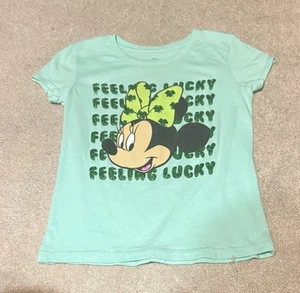 Disney Minnie Mouse Youth Mint Green Graphic Tshirt Size M 7/8 - Picture 1 of 5
