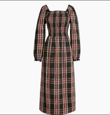 Vestido feminino xadrez estampa tartan J Crew médio  - Imagem 1 de 4
