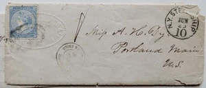 1868 Cuba to Portland Maine US Steamship cancel 10 - Picture 1 of 3