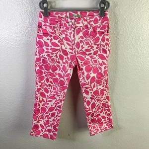 Pantalones capri Mini Boden rosa floral talla 8 - Imagen 1 de 5