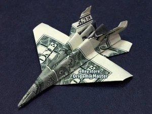 Dollar Origami JET FIGHTER F-18 Made with MONEY Cash Militär Flugzeug Luftwaffe - Bild 1 von 17