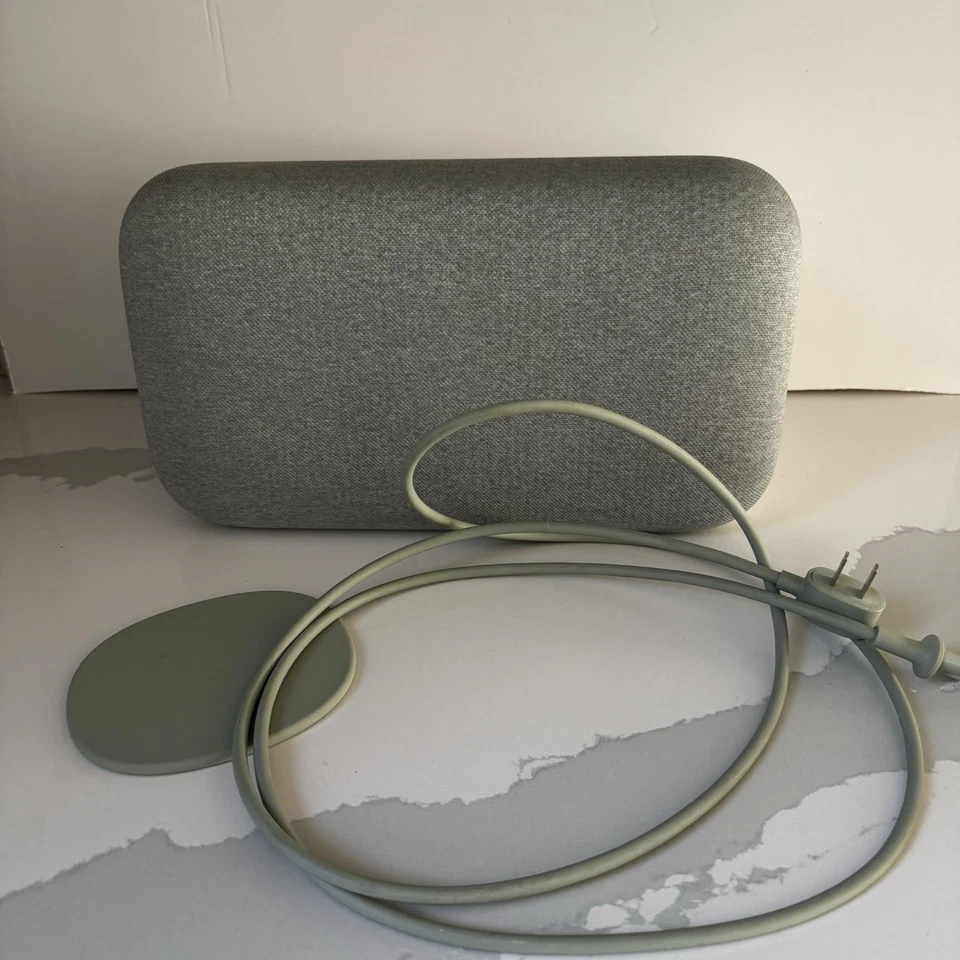 Google Home Max Smart Speaker Assistant Chalk GA00222-US Working Stand Cord - Image 1 of 4