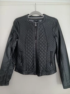 ✅️ Jacke Janina Kunstleder Schwarz Gesteppt 36 Leder Imitat Kurzjacke - Bild 1 von 15