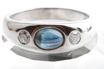 Ring Saphir Brillanten Diamant 750 18K Weiß Gold Gr. 56   - Bild 1 von 4