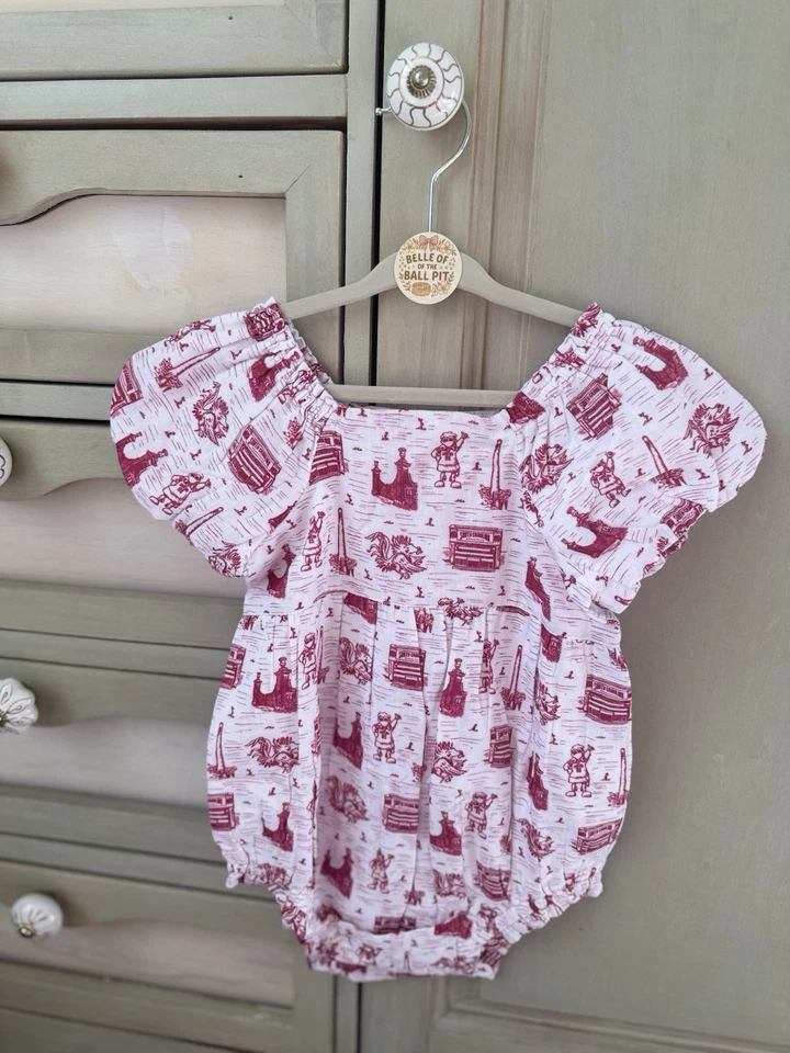 Universidad de Carolina del Sur, Gamecocks, Bebés Niñas, Burbuja Estampada Foto 1 de 4