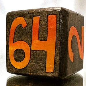 64.BROWN.Orange - Backgammon Doubling Cube - 36mm - Picture 1 of 12