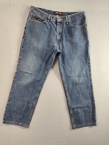 Lee Men Jean 36 Blue 5 Pockets Flat Front Relaxed Fit Straight Leg Comfort - Picture 1 of 21