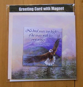 Leanin Tree Blanko Karte mit Magnet in einem - Adler, kein Vogel schwebt zu hoch, wenn er - Bild 1 von 2