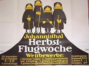 Berlin 1912 Plakat Herbst Flugwoche Flugplatz Johannisthal Adlershof Reklame RP - Bild 1 von 1