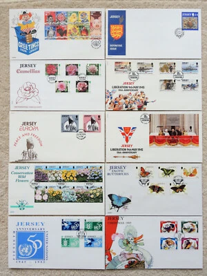 Jersey 1995 all issues - 10 First Day Covers  - Image 1 of 4