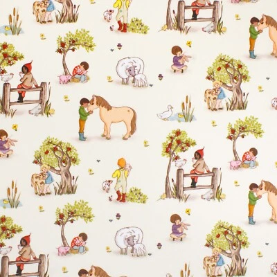 100% Cotton Fabric Michael Miller - Farm Hugs, Children & Animals - Pig Sheep - Image 1 of 4