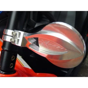 Axia Alloys Aluminum Round 4" CONVEX Side Mirror & Clamps Polaris Yamaha - Picture 1 of 3