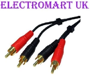 TWIN RCA PHONO PLUG-PLUG  STEREO AUDIO HI-FI  LEAD 1.2M - Picture 1 of 1