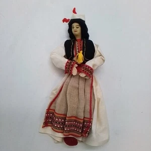 Vintage Draht gerahmtes Tuch Puppe Souvenir osteuropäische Sammlerpuppe 9 Zoll - Bild 1 von 13