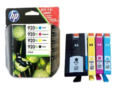 4x Original Ink HP No. 920XL Officejet 6000 6500A Plus 7000 7500 Cartridge Set - Image 1 of 2