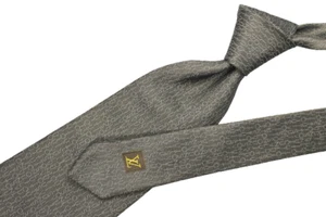Louis Vuitton Mens Tie Silk Allover Spellout Logo Luxury Designer 59" - Picture 1 of 5