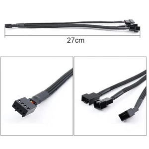 4Pin PWM Fan Splitter Cables Computer Fan Extension Cables 1 to 3 Converter - Afbeelding 1 van 1