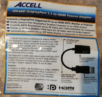 Accell Displayport to HDMI adapter - Image 1 of 4
