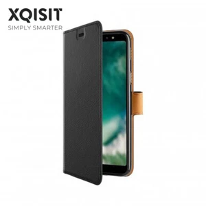 Xqisit Samsung Galaxy A6 Hülle Case Cover Slim Wallet Flip Flap 2018 Schwarz - Bild 1 von 5