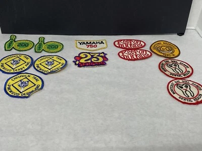LOT - 12 Vintage Embroidered Patches - Various Themes - Image 1 of 4