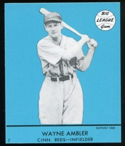 1941 Goudey (ristampa blu 1988) #7 Wayne Ambler Cincinnati Reds - Foto 1 di 2