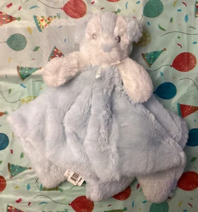 Blankets & Beyond Baby Security Blanket Lovey Puppy Dog Blue White Plush - Picture 1 of 5