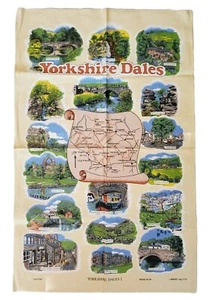 Vintage Geschirrtuch Yorkshire Dales Souvenir UK Reise Tourismus Lamont Baumwolle - Bild 1 von 8