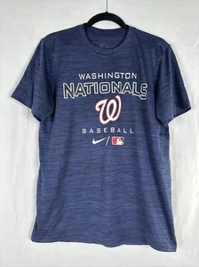 Nike Baseball Washington Nationals T-shirt Mens Size M Blue Short Sleeve Dri Fit - Picture 1 of 11