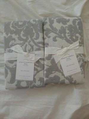 pottery barn jacquard medallion 2 euro sham original $150 new gray - Image 1 of 3