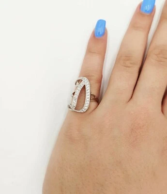 ALFABETO GRANDE LETTERA D CON ZIRCONI IN ARGENTO 925 RODIATO IN ORO BIANCO 18KT - Immagine 1 di 3