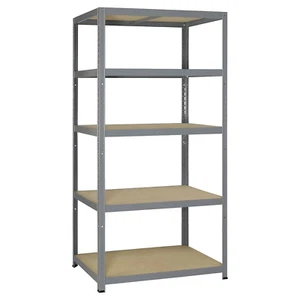 SCAFFALE IN MDF E ACCIAIO ZINCATO 5 PIANI 90x40xh180 CM MODULARE PORTATA 900 KG - Foto 1 di 6