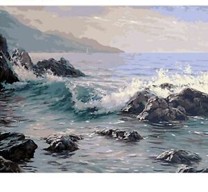 Seascape Portrait Painting By Numbers Artistic Design Canvas House Wall Displays