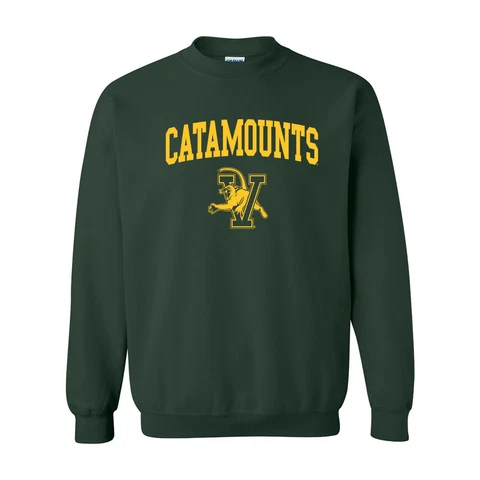 Vermont Catamounts Basic Block Crewneck Sweatshirt - Forest Cover