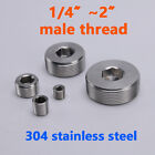 Stainless Steel Hex Socket Threaded Fitting Plug 1/4" 3/8" 1/2" ~ 2" Male Thread