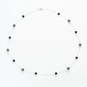 Retro Silver Plated Necklace-Shades of Black/Silver - Picture 1 of 2